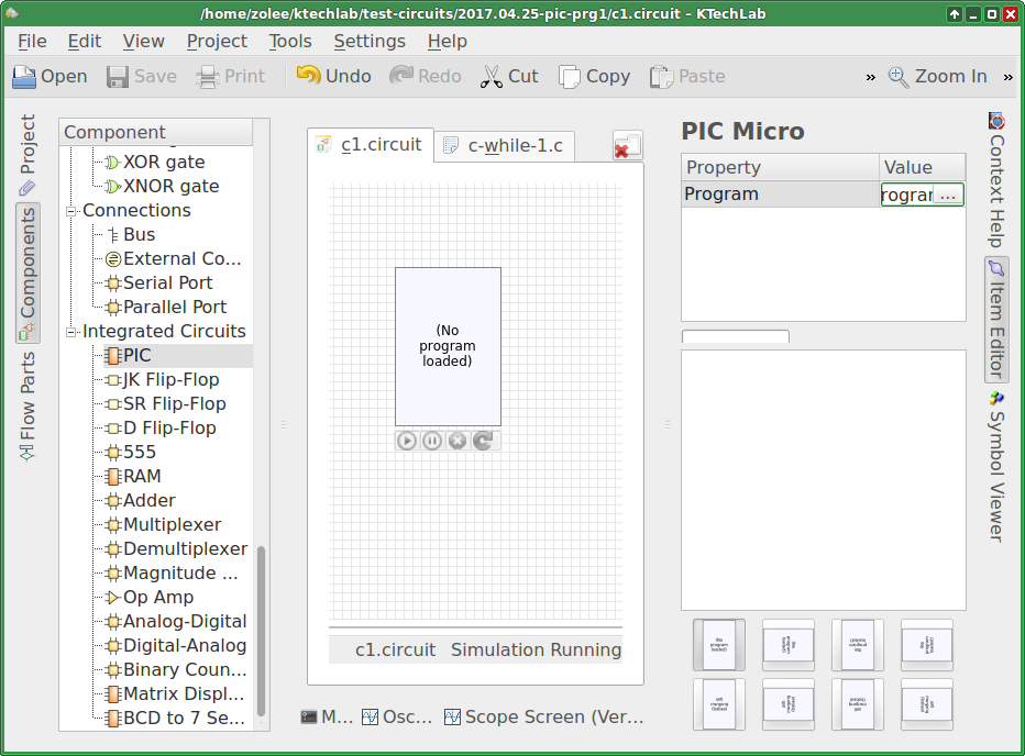 PIC microcontroller simulation needs work