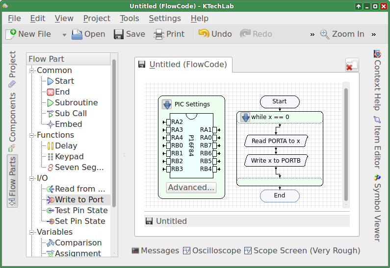 Editing flowcode